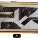 LM CARMINA 2'Lİ SİYAZ BEYAZ DİKDÖRTGEN TEPSİ