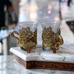 Gold Dökümlü Porselen 6'lı Kahve/Zem Zem Seti