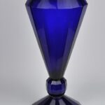 KRISTAL MAVI AYAKLI BUYUK BOY VAZO