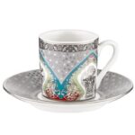 MAT GÜMÜŞ BORDÜRLÜ 12 PARÇA KAHVE FİNCAN SETİ