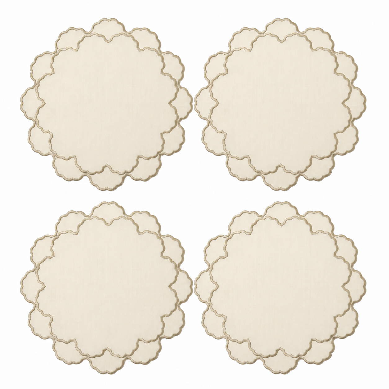 amerikan servis2 Éclosion Placemat Ivory (4'lü Set) - Görsel 1